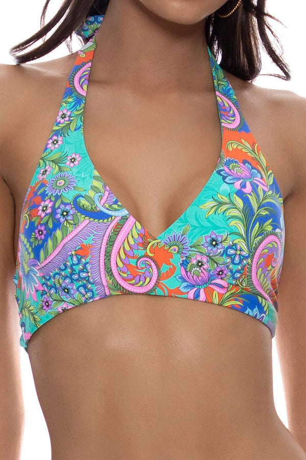 Luli Fama In The Groove Cross Front Halter Top